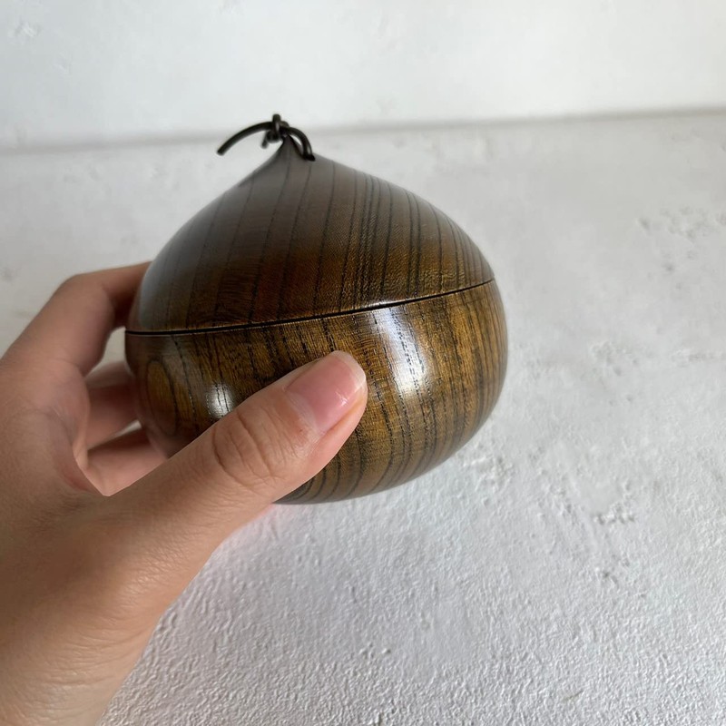浅田漆器工芸 欅茶入 栗 AS3-2