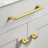 Goo-Ki 4 Inch(102mm) Hole Centers Brushed Gold Cabinet Pulls, Modern