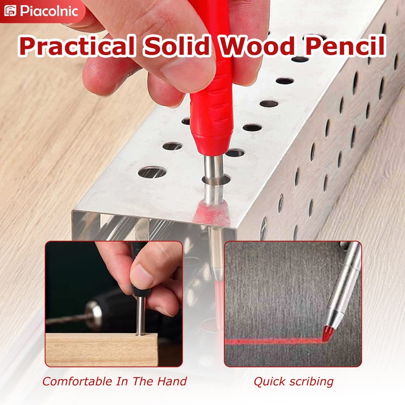 2 Piece Carpenter's Pencil Set, Mechanical Carpenter's Pencils Set, Deep