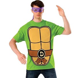 Nickelodeon Ninja Turtles Shirt With Mask and Donatello, Green, x-large