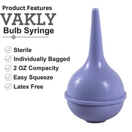 Vakly Sterile Rubber Ear Suction Ulcer Bulb - Ear and Nasal Sucker Ball for Washing Cleaning and Wax Removal – Easy Squeeze for Baby and Adults (2)