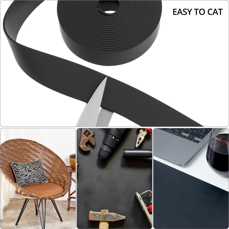 QWORK® Solid Neoprene Rubber Sheet Strip 25mm x 1,5mm x