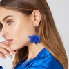 Flyonce Flower Petal Earrings for Women Boho Royal Blue Rose