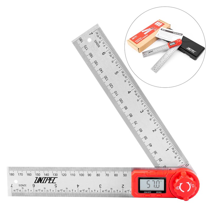 UNIPEC Digital Angle Finder Protractor, Angle Finder Ruler,Stainless steel 7inch