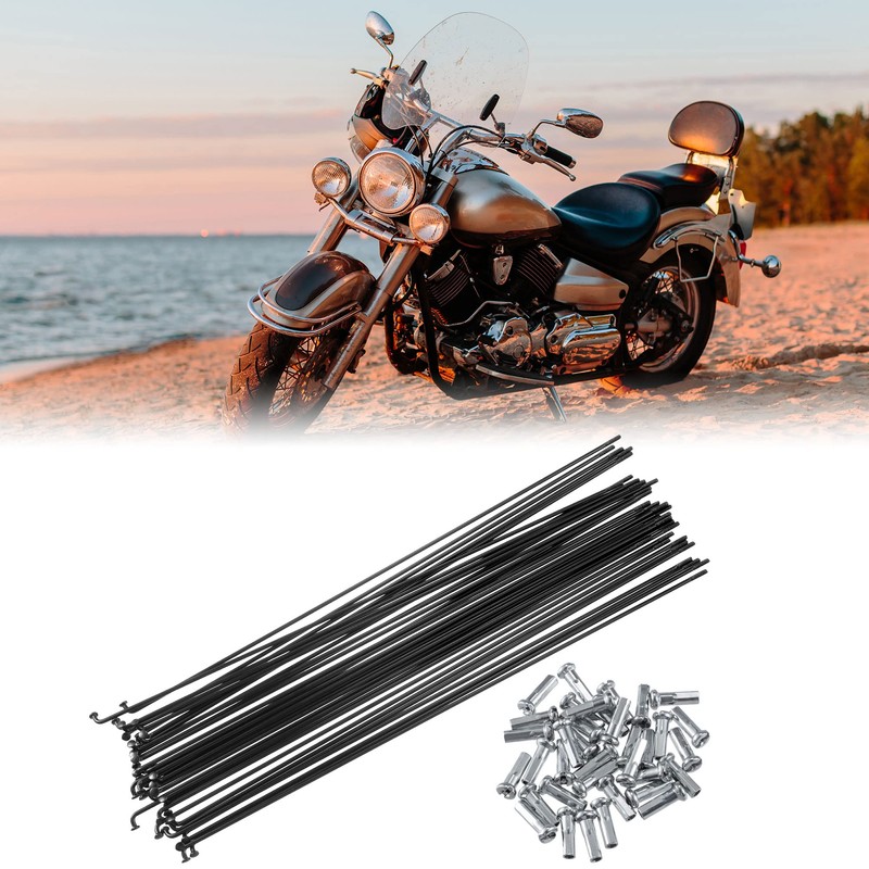 X AUTOHAUX 40 Pcs Bicycle Steel Spokes 14G Bike Spoke