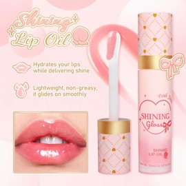 Lip Care Duo Set - Lip Conditioner & Lip Oil Set - Hydrating and Nourishing Treatment - Lip Gloss Balm For Dry and Chapped Lips - Moisturizing Gifts Set For Teenage Girls(Peach)