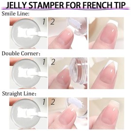 MOLILON Nail Stamp Set - Nail Press Molds, Irregular lines Pattern Nail Art Stamp & Scrapers, French Tip Nail Stamping Template, Nail Stencils for Women DIY Manicure Art Accessories​
