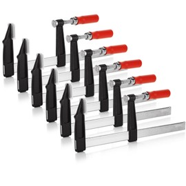 LOYORTY 6PCS Bar Clamps for Woodworking Release Quickly Wood Clamps 12 Inch Steel F Clamp Wood Working Clamps Sets for Woodworking, Metalworking, DIY