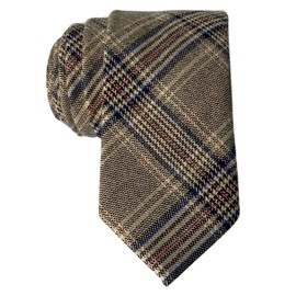 Otis & Oliver Skinny Tie Cotton Plaid Modern Necktie Great for Weddings, Dances, Missionaries, Dads, Grooms and Groomsmen (Dublin)