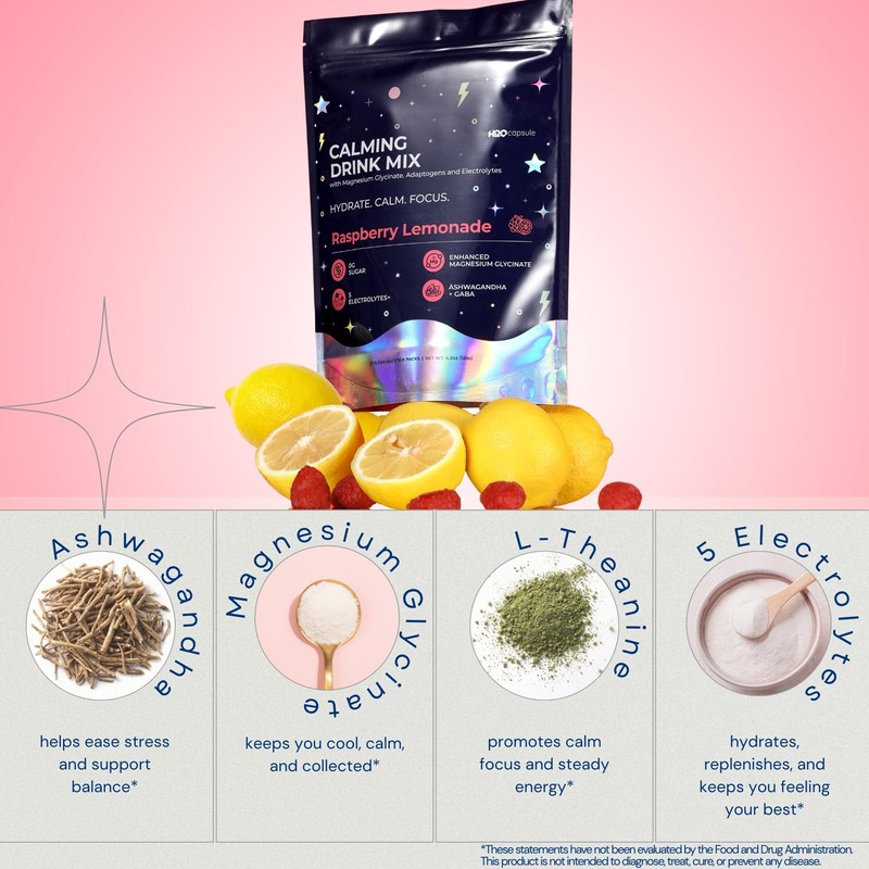 Calm Magnesium Glycinate Powdered Drink Mix with Electrolytes – Sugar