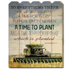 TrendyDecor4U Farmhouse "Time to Plant" Printed Wall Art on Brown 16 x 20