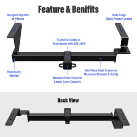 APS Rear Trailer Hitch, 2 inch Towing Hitch Receiver Class 3 Hitch Cover Included Compatible with Honda CR-V 2002-2006