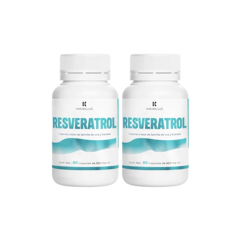 Resveratrol Duo Pack, Cápsulas de 500 mg, 80 Cápsulas por