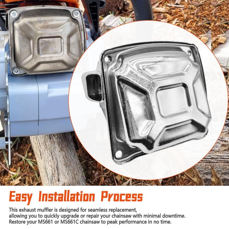 1144-140-0600 Exhaust Muffler Compatible with STIHL Chainsaw MS661 MS661C Lawn