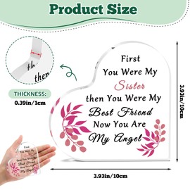 Sister Memorial Plaque Sympathy Gifts for Loss of Sister Acrylic Heart Keepsake In Memory of Sister Plaque Bereavement Condolences Funeral Grief Sympathy Gifts Acrylic Heart Keepsake