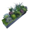 FixtureDisplays Artificial Succulent Metal Planter Arrangement Potted Succulents Centerpiece