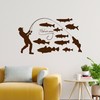 Large Vinyl Wall Decal Fisherman Fishing Hobby Fishes Stickers Mural