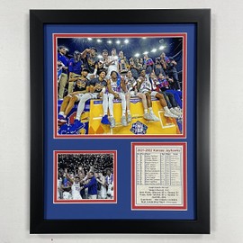 Legends Never Die, Inc. Kansas Jayhawks | 2021-2022 National Champions | 12"x15" Framed Photo Collage (Podium)