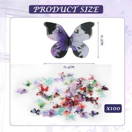 100 Mini Resin Butterflies, Colorful Miniature Butterflies Suitable for Nail Art, Glass Containers and Miniature Landscape Decoration
