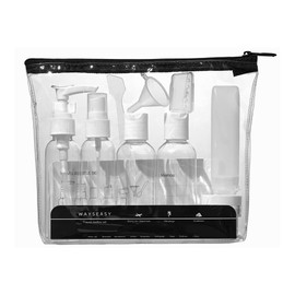 Travel Toiletry Bottles Leakproof, Portable Refillable Travel-Size Containers with TSA Clear Travel Bag for Carry-on