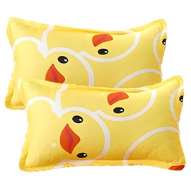 LHLZNB Baby Toddler Pillowcase,2 Pack 100% Cotton Pillow Cover,Cot Bed Pillow Pair Cases 50x75cmSoft and Breathable Baby Pillowfor Boy & Girl Bedding, Kids Travel Pillow Pillowcase ﻿ (Yellow, Cartoon)