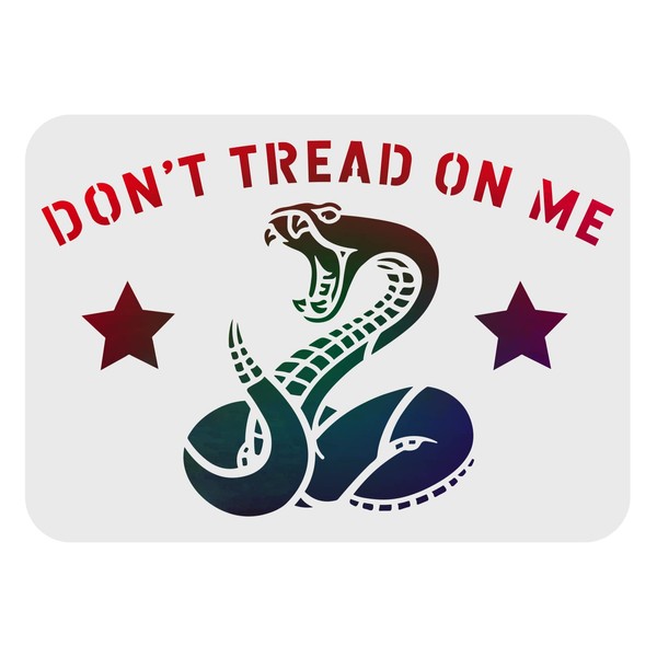 FINGERINSPIRE Plastic Military Stencil Template Don't Tread On Me (12"x8"/30x21cm)