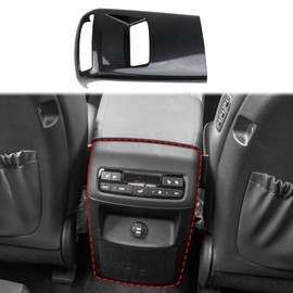 Korlot Carbon Fiber Central Armrest AC Vent Control Rear Seat Air Outlet Panel Cover for 2019-2024 Hyundai Palisade