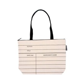 Out of Print Library Card Zippered Market Tote