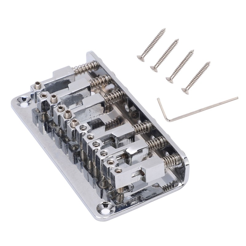 6 String Metal Bridge Replacement Adjustable Saddle Bridge Stringed Instrument