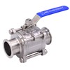 DERNORD 2" Sanitary Ball Valve Fits 2" Tri-Clamp Clover Stainless