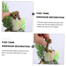 Housoutil Aquarium Air Bubbler Decorations Dinosaur Ornament for Fish Tank Landscaping Provides Shelter Oxygenation for Creating Lively Underwater Habitat