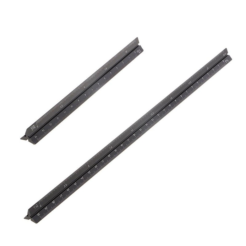 Abbraccia 6 Aluminum Triangular Metric Scale Ruler for Engineer, 15cm