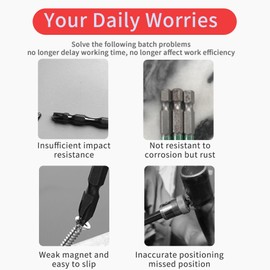 Upgraded High Hardness and Strong Magnetic Bit, Super Strong Magnetic Drill Screwdriver Bits, Alloy Steel Impact Resistance and Non-Slip Toothed Bits (1 Set 6PCS)