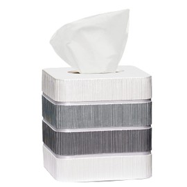 Resin Tissue Box Cover Home Decor Aesthetic Modern Holder - Minimalist Square Cube for Guest Room, Desk Accessories, Dresser, Bathroom, Bedroom, Office Supplies Cute Must-Have Essentials, Modern Line