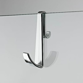 Nuie ACC003 ǀ Modern Bathroom Wetroom Enclosure Hook - Frameless, 115mm x 75mm, Chrome