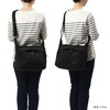 Mustache BAT-4071 Unisex Shoulder Bag, Polyester x Cowhide Leather, Black
