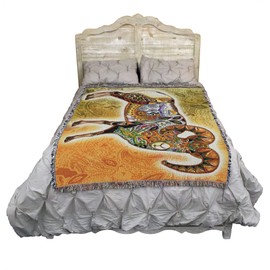 Pure Country Weavers Big Horn Sheep Blanket - Animal Spirits Totem by Sue Coccia - Gift Tapestry Throw Woven from Cotton - Made in The USA (72x54)