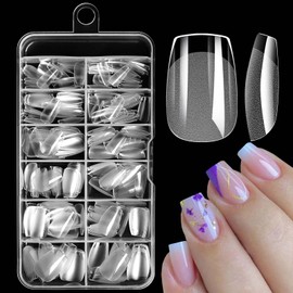 240pc Extra Short Gel Nail Tips Coffin Fake Nails Clear Press ons Nail, XS Short Coffin Nails Tips Acrylic Nails Extension Soft Gel Nails Tip Full Cover False Nail Clear Artficial Fingernails