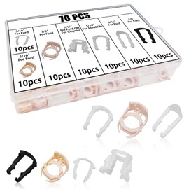 HHZL Fuel Line Retainer Clips, 3/8" & 5/16" Durable Nylon Gas Tank Repair Kit, 7 Size Fuel Line Retaining Clamp Assortment Replacement Kit Compatible with Ford, GM, Chrysler (70PCS)