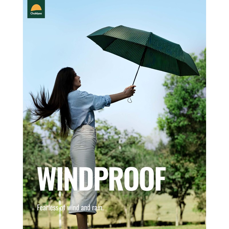 Chakipee Travel Compact Umbrella Windproof - Portable Automatic Folding Umbrellas