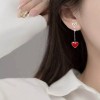 Deluxe Aretes Zirconia Corazón Pendientes Asimétricos Regalo Amor