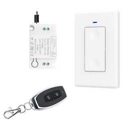 GUIRUIMOON Wireless Light Switch and Receiver Kit Decorator Rocker Wall Switch AC90V/110V/220V 10A RF Remote Control No Wiring No WiFi,164Ft for Fans, Lamps.（AC White）