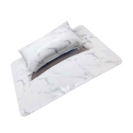 Healeved 1set Nail Art Arm Rest Manicure Table Mat Hand Cushion Chic Marble Design for Nail Salons and Home Use Breathable and Comfortable Hand Pad