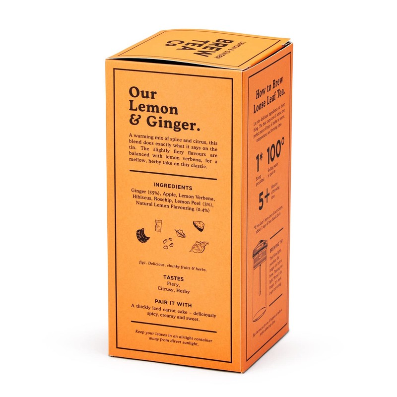 Brew Tea Co Lemon and Ginger Proper Loose Leaf Tea
