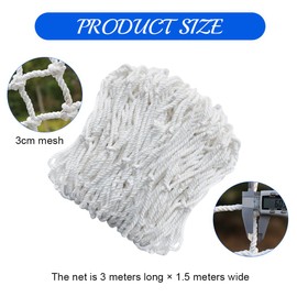 GIDWRIY Safety Net Balcony Children 1.5 x 3 m, Protective Net Bunk Bed Rope Net, Fall Protection, Barrier Net Stairs Outdoor, Fall Protection Net, Safety Net, Window Net, Cat Catching Net Balcony Cat