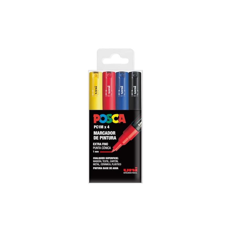 UNI Posca PC1M Extra Thin Tapered Tip Case with 4