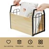 Nagpew Wood Magazine Holder, Sturdy Magazine Storage Basket with Assembly