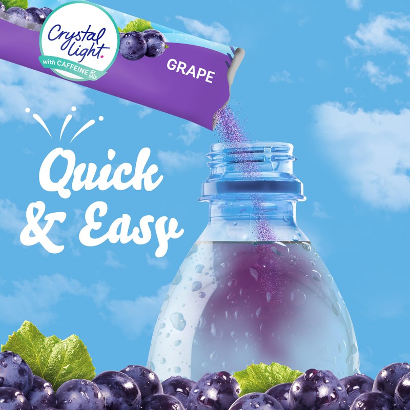 Crystal Light Grape Naturally Flavored Powdered Drink Mix with Caffeine,