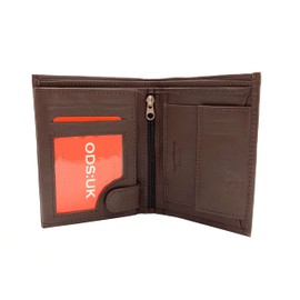 ODS:UK Men's Soft and Secure Leather Wallet with RFID Blocking, Card Slots, ID Window and Coin Pocket