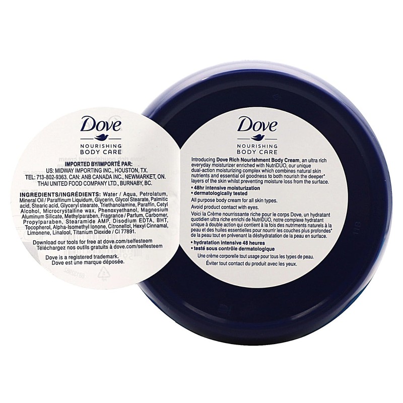 Dove Nourishing Body Care, Face, Hand, and Body Rich Nourishment